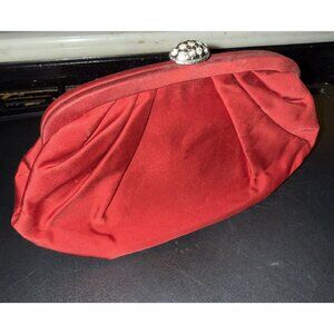 Clutch Evening Bag Iconic Paris Logo Eiffel Tower Logo Red Vintage Rhinestones